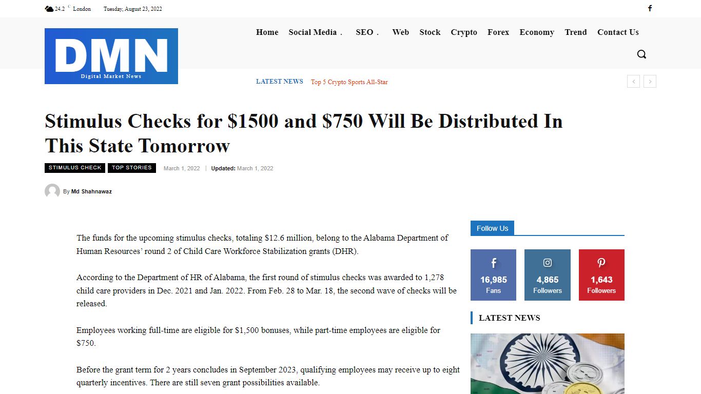 Stimulus Checks for $1500 and $750 Will Be ... - Digital Market News
